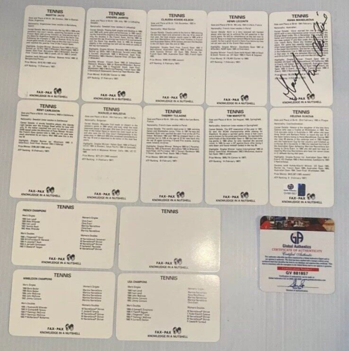 Lot 14 Tennis Cards 8 Hard Signed Autographs Stadiums Fax Pax - Picture 2 of 2