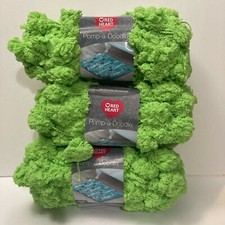 Red Heart Pomp A Doodle Jumbo Yarn Lime Green Pom Pom 3 Skeins Craft
