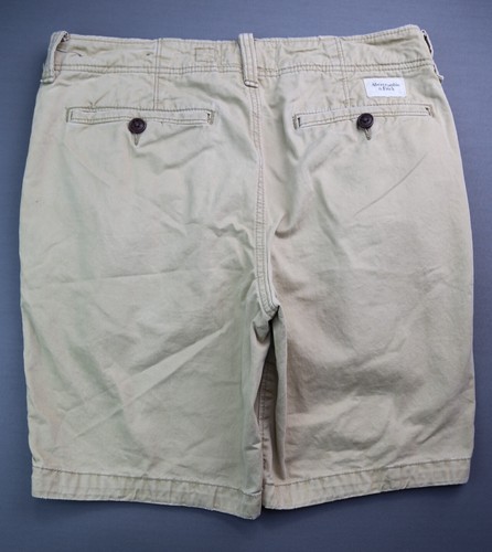 Men's Abercrombie and Fitch Button Fly Chino Shorts Beige Size 32 - Picture 7 of 9