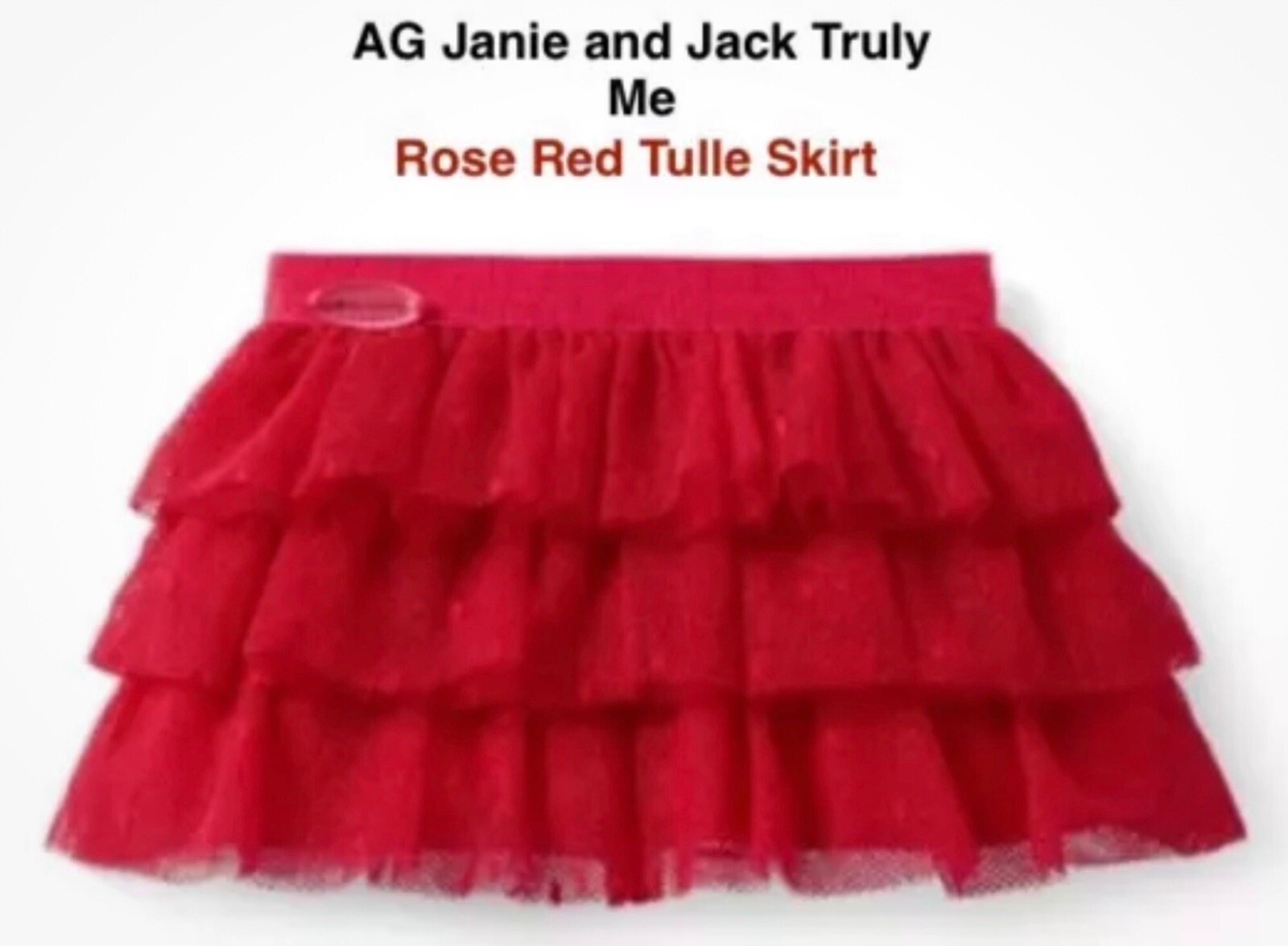 NEW! AMERICAN GIRL Doll Janie and Jack Rose Red Tulle Skirt-Rel 2022/Ret 2023