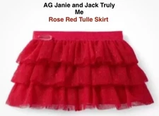 NEW! AMERICAN GIRL Doll Janie and Jack Rose Red Tulle Skirt-Rel 2022/Ret 2023