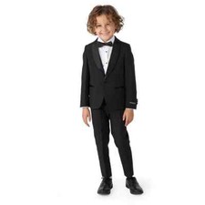 OPPOSUITS TUXEDO 3 PIECES BOY SUIT JACKET/ PANTS  NECK BOW TIE BLACK US 2Y NEW
