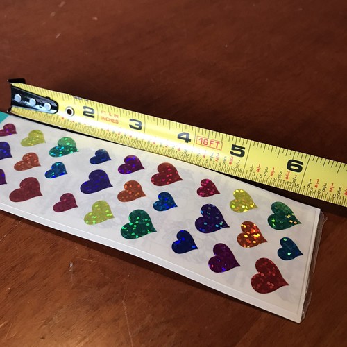 Vtg NOS Sandylion Stickers Rainbow Colored Prism Hearts Prismatic Squares New - Picture 5 of 5