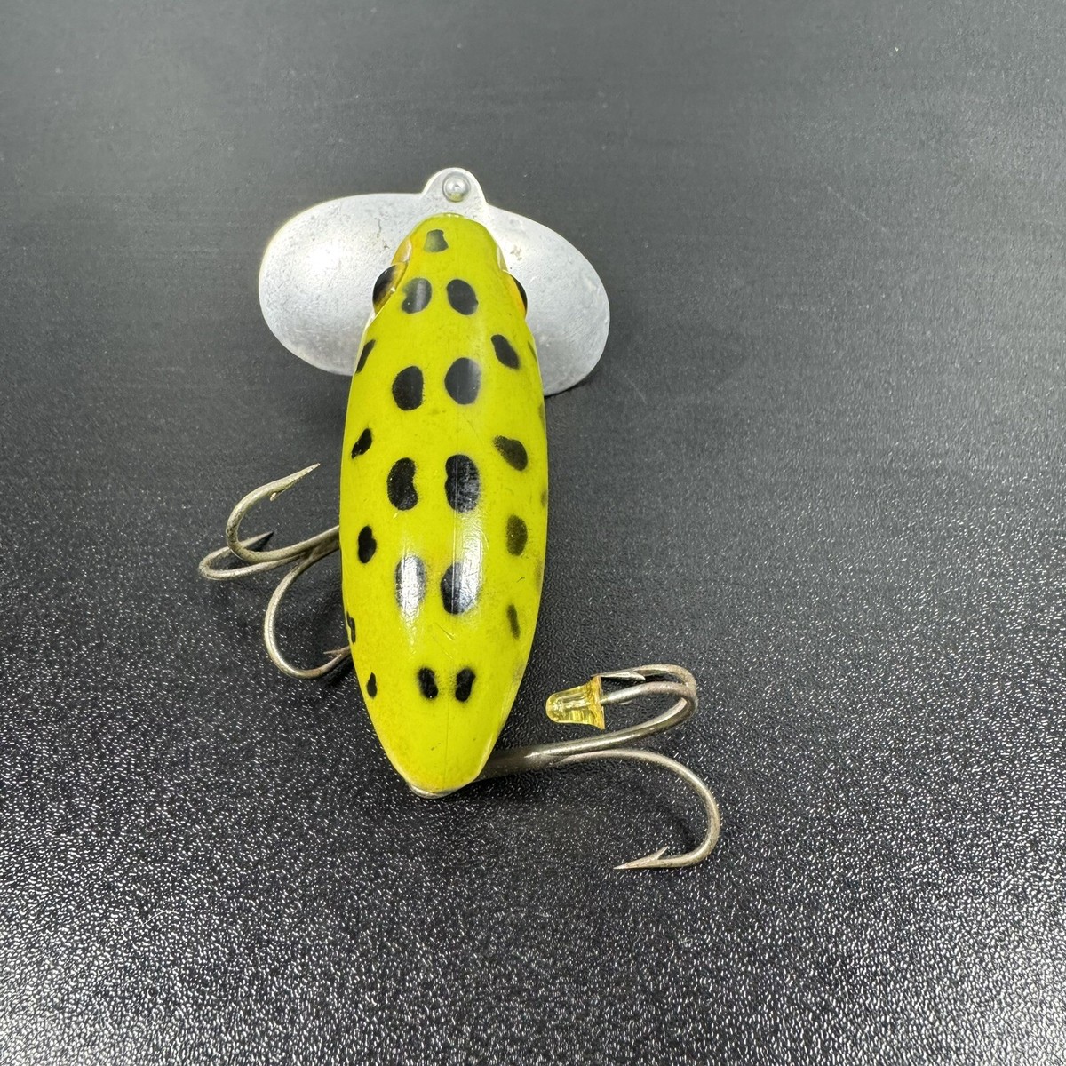 Vintage Fred Arbogast Jitterbug Frog Lure, Yellow Metal Spoonbill