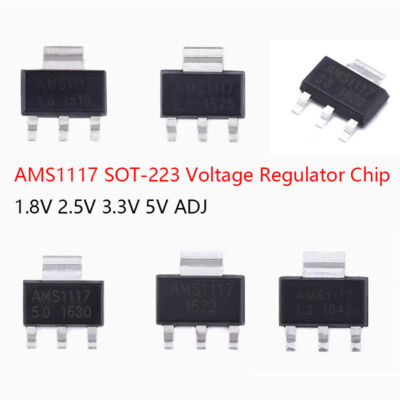 AMS1117-1.2V 1.8V 2.5V 3.3V 5V ADJ SOT-223 SMD Voltage Regulator LDO Chip New