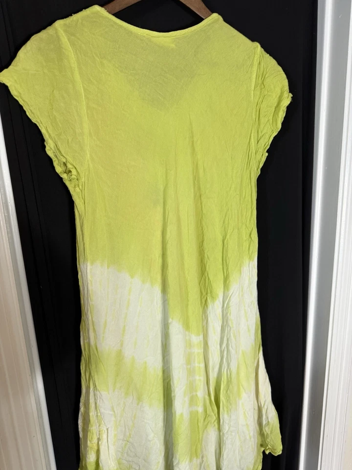 EXIST 刺绣波西米亚连衣裙自由尺寸流畅嬉皮领带染纱布沙滩亮色 — 第 3/4 张图片