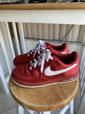 Nike Air Force 1 Low Valentine 315115-611 Red Satin Women's Size