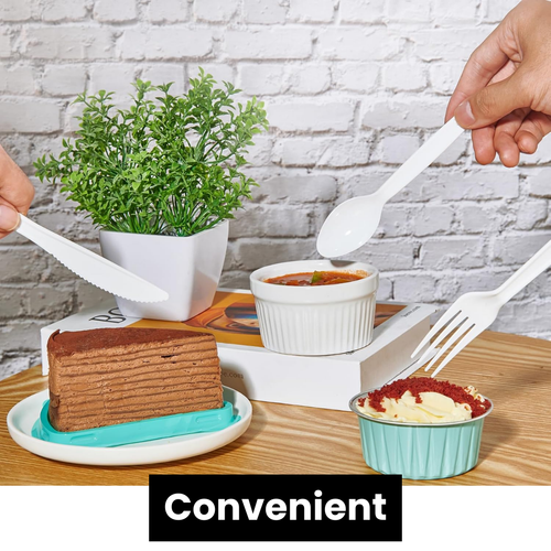 Reusable Plastic Plates Bowls Cutlery Set Disposable For Takeaway Catering - Picture 13 of 23