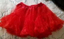 Costumes USA Adult Full Red Petticoat Skirt Sheer Stretch One Size Fits Most