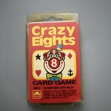 Vintage Golden Crazy Eights Card Game 45 Card Deck with Rules Complete 4909-2