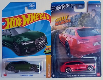 Hot Wheels Silver Label Hot Wagons Series + Green '17 Audi RS 6 Avant Lot Of 2