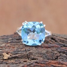 Amazing Blue Topaz Ring 925Sterling Silver December Birthstone Special Ring Gift