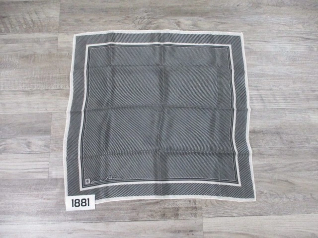 Ann Klein Scarf Womens 20X20 Black White Silk Diagonal Square NeckTie Head Band - Image 2 of 4