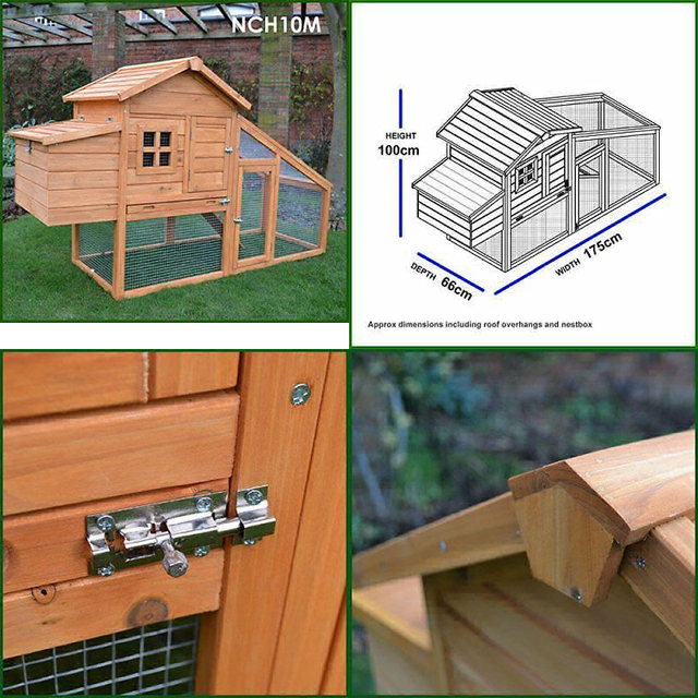 Outdoor Wooden Large 2 Floor Poultry Pet House Rabbit Hen Duck Chicken Coop