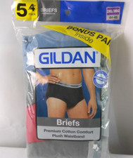 Gildan Men's 5PK Briefs Premium Cotton Comfort Plush Waistband Mixed Colors
