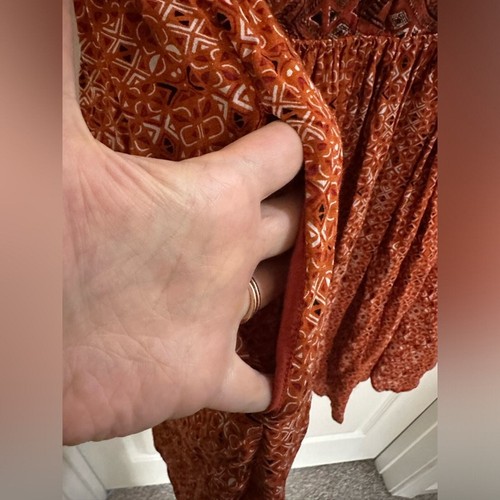 Free People Sundown Babydoll kurzes Minikleid orange Größe Medium mit Taschen! - Bild 8 von 8