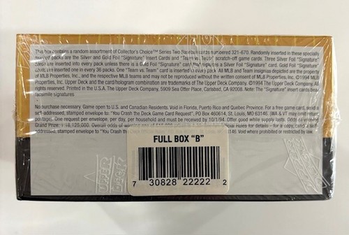 1994 Collectors Choice Baseball Series 2 Jumbo Packs Sealed Box Arod RC Jordan - Picture 6 of 6
