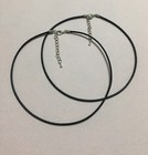 Cord Short Necklaces 15”+2” Chain Hypoallergenic! Lot 2 Black Leather Choker 2mm