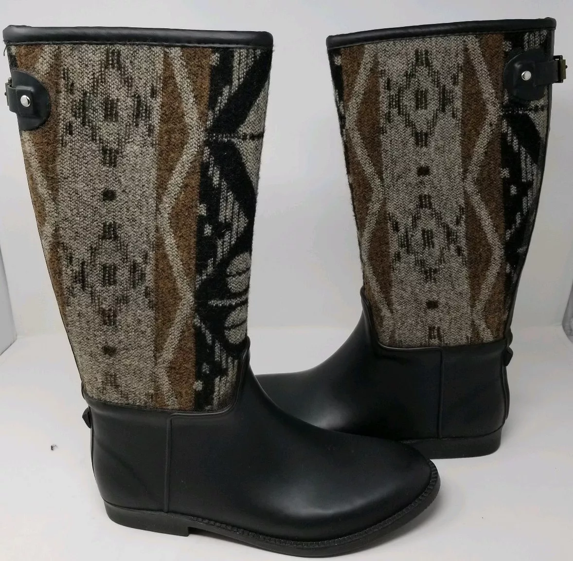 vlinder ideologie het ergste Supertrash Rubber &amp; Cloth Aztec print Rain Boots - Size 11 | eBay