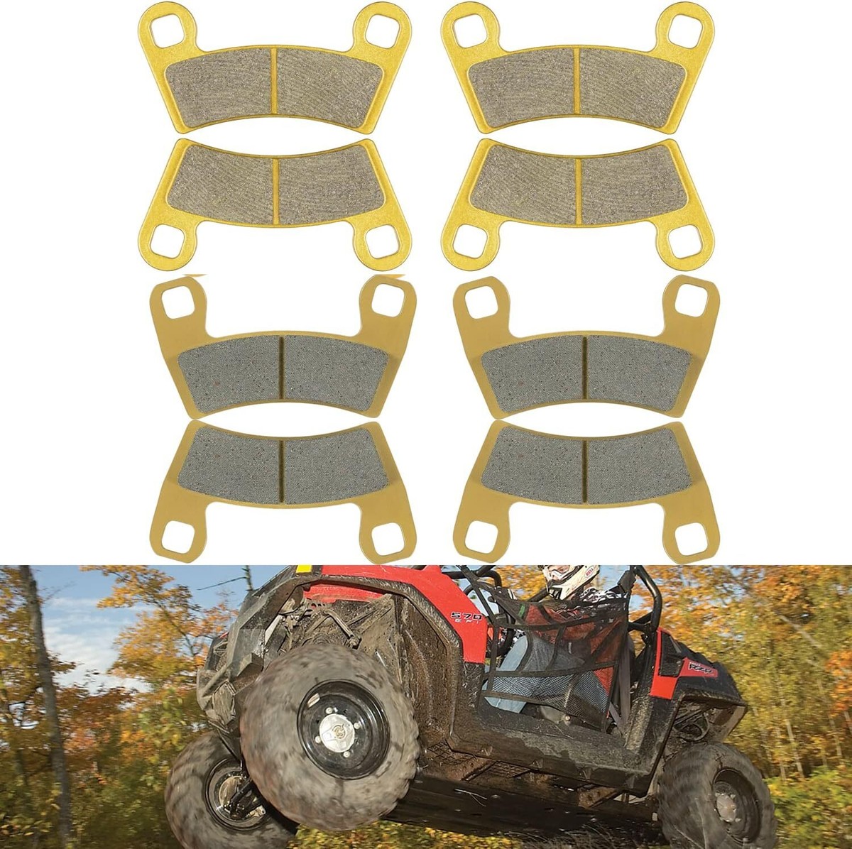 Rear Sintered Brake Pads For 2013 Polaris Ranger 900 XP LE 840844005829 - Foto 5