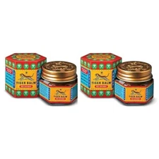 2-Pack Tiger Balm Red Super Strength Pain Relief Ayurvedic Ointment, 21ml .