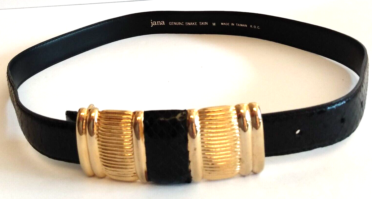 Jana Genuine Snakeskin Ladies Belt M Black Genuine Snakeskin 
