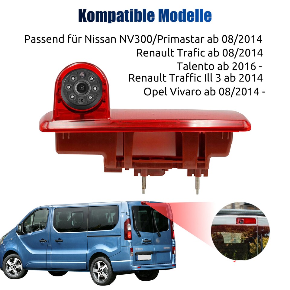 HD Rückfahrkamera Für Transporter – Kompatibel Mit Opel Vivaro, Renault Master, Fiat Scudo U.v.m.
