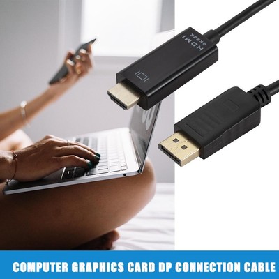 1.8m Displayport 1.2 DP auf HDMI Kabel KonverterGold Kupfer 4K Full HD 1080P NEW