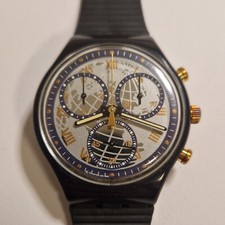 Swatch Chrono Orologio TIMELESS ZONE SCN104 Vintage Cronografo AG 1991 Funziona