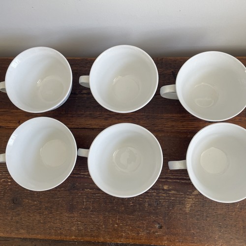 GIBSON Set of 6 footed Cups Mugs White Scrolls Everyday Claremont - Picture 10 of 12