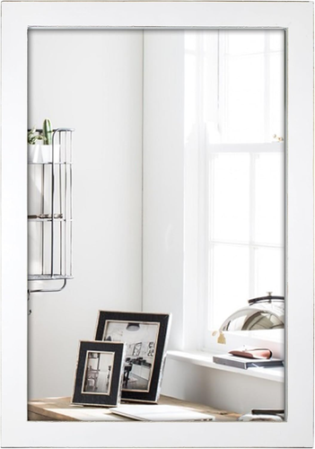 Wood Farmhouse Wall Mirror Hanging Wall Mirror for Living Room or Bathroom Vanit