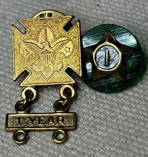  1960S BOY SCOUT PERFECT ATTENDANCE AND 1 YEAR PIN BADGES