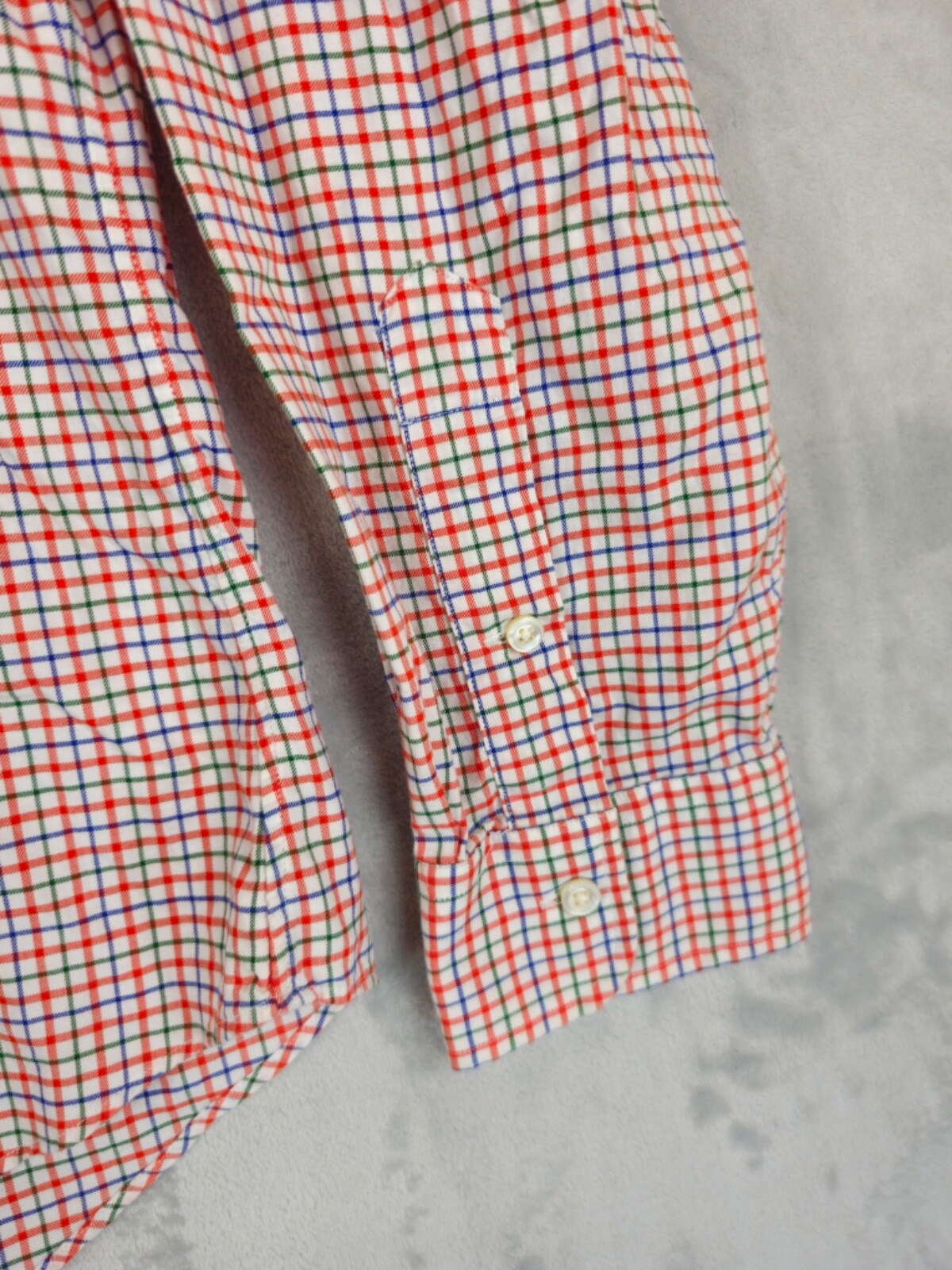 Polo Ralph Lauren camicia XL rosso blu verde gingham check slim fit pony casual