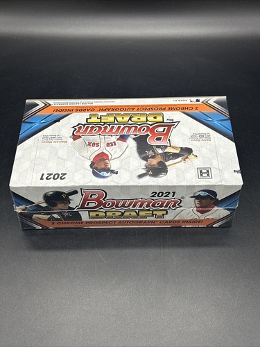 2021 BOWMAN DRAFT BASEBALL JUMBO HOBBY BOX FACTORY SEALED 3 Autos - Picture 3 of 5