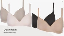 Calvin Klein Womens 2 Pack Microfiber Wirefree Bra VARIETY  