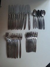 Lot Of 41 Amefa Tulip Time Stainless Holland Flatware Forks Knives Spoons 