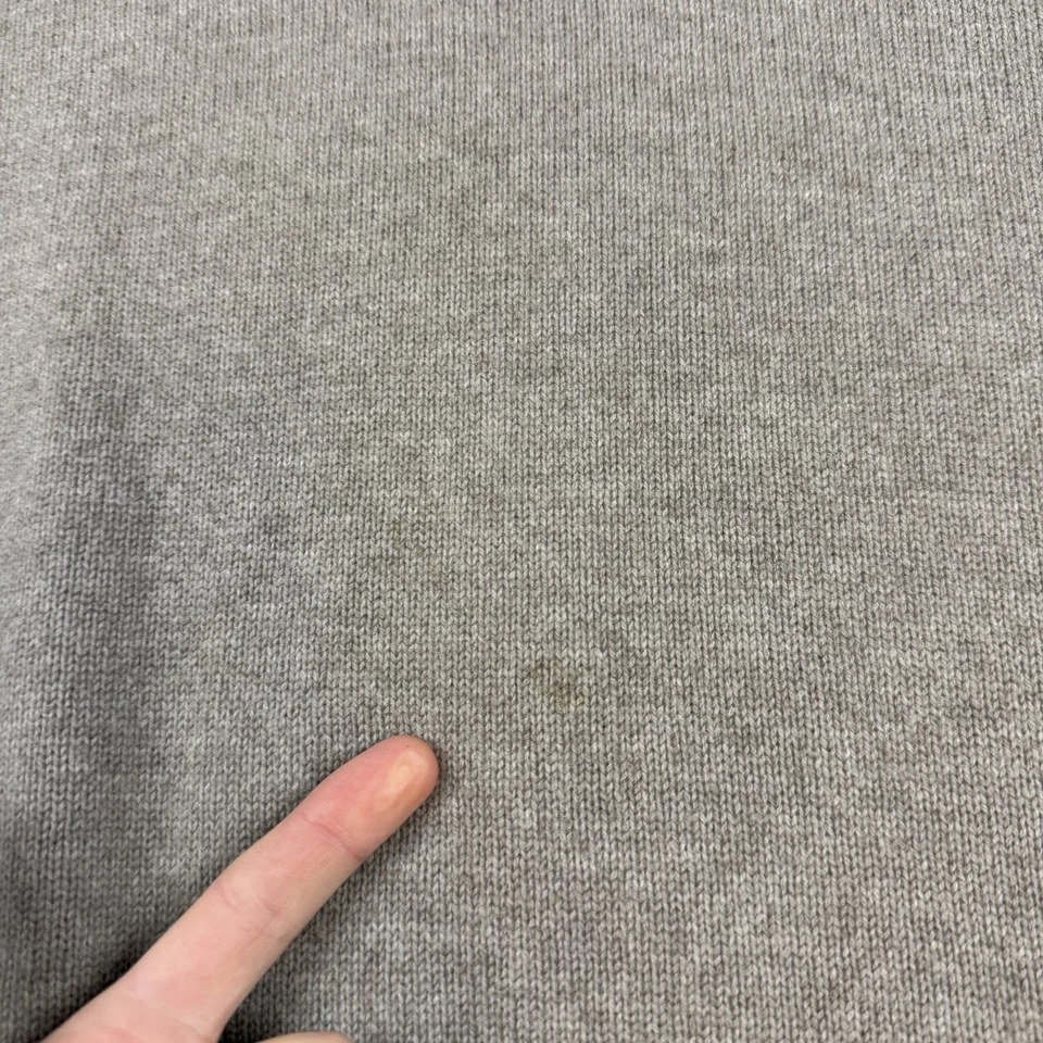 Neiman Marcus Sweater Mens Large Gray Half Zip Pullover Wool Cashmere Italy - Image 4 of 4