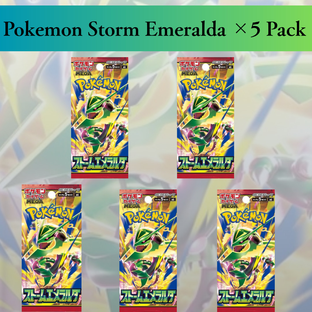 Paquetes aleatorios de 5 cartas Pokémon tormenta esmeralda