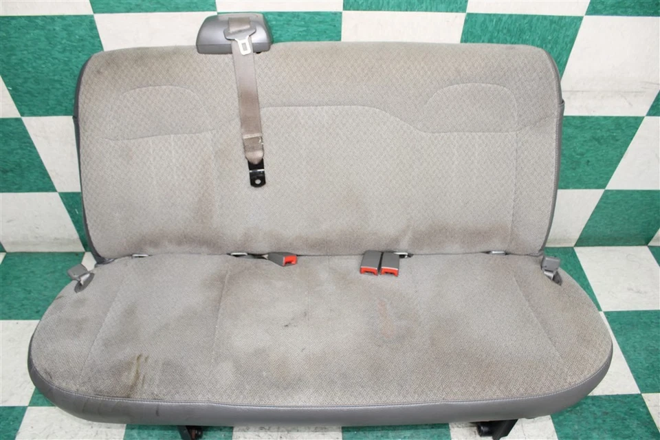 *STAIN* 20' EXPRESS Van Gray Cloth Rear Back 2nd Second Row Bench Set Seat Belts Foto 4 de 4