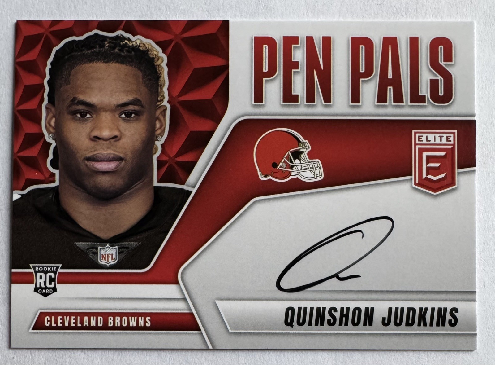 2025 Donruss Elite QUINSHON JUDKINS Pen Pals On-Card Rookie Auto Browns #PP-QJU