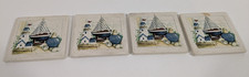 Lot of 4 VTG Lighthouse Sailboat Ceramic Tile...