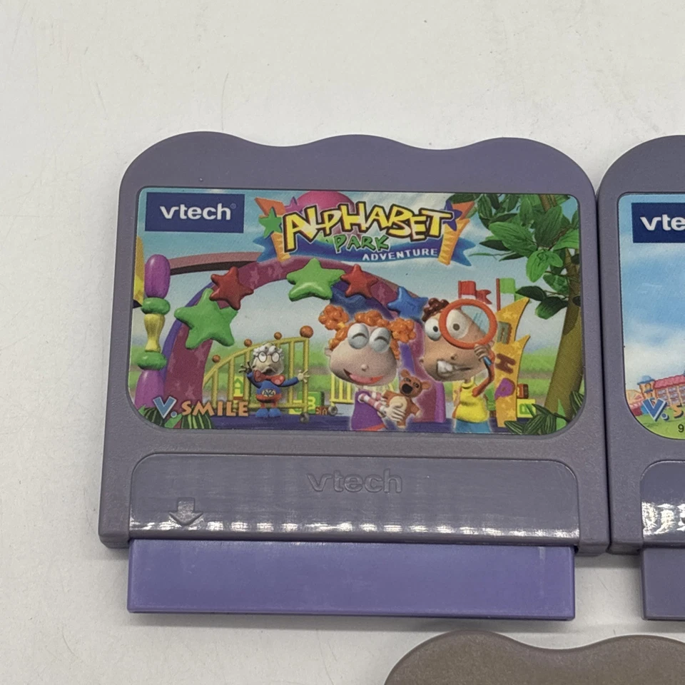 Lot of 5 Vtech V Smile Cartridge Games Spiderman Aladdin English French Untested - Image 3 of 4