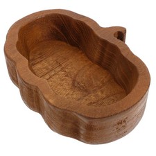 Pumpkin Shaped Wooden Bowl for Serving Fruits and Snacks Adorable Fall Decor ...