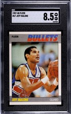 1987-88 Fleer Jeff Malone #67 SGC 8.5 NM-MT+ Washington Bullets Vintage NBA card
