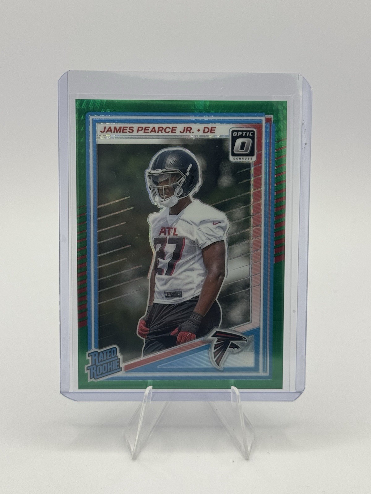 2025 Panini Donruss Optic - Rated Rookie James Pearce Jr. #240 Green Hyper Prizm