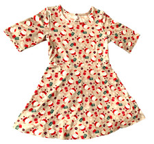 New Girls Christmas Santa Long Sleeve Dress Size 6-6x