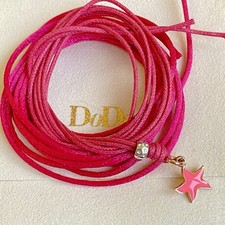 Dodo Pomellato Collana Ciondolo Stella Oro Rosa Smalto Fucsia Granello Argento