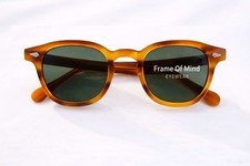 NIB 1940s Vintage Johnny Depp sunglasses solid acetate blonde green 46-23-145