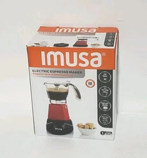 IMUSA Electric Espresso Maker - 3-6 Cup Capacity - Red - USED