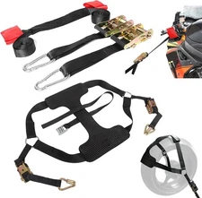 Motorcycle Tie-Down Strap Kit, Front Handlebar & Rear Wheel Tie Down Straps, 
